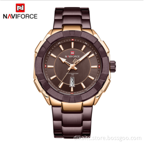 NAVIFORCE 9176 fashion personality waterproof men's watch steel band quartz watch